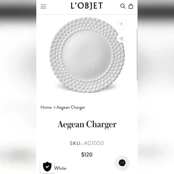 L'Objet Charger - Aegean Large Porcelin Dining Plate - Picture 4 of 7